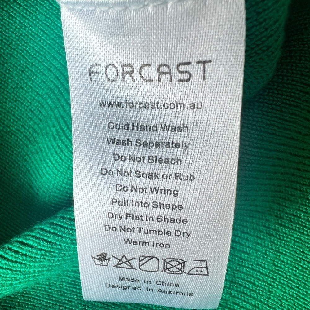 Forcast Womens Green Knit V-Neck Euro Coastal Summer Minimalist Tank Top XS 2‎ - Picture 8 of 9